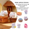 9 Pcs Miniature Decorative Items, Cute Fish Dried Cat Figurines for Home Decor, Garden Ornaments, Dollhouse Accessories, Gift Giving, White