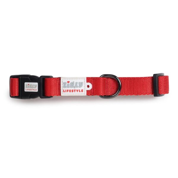 Zigly Lifestyle Classic Adjustable Dog Padded Nylon Neck Collar for Pets - X Small (12Mm) - Red