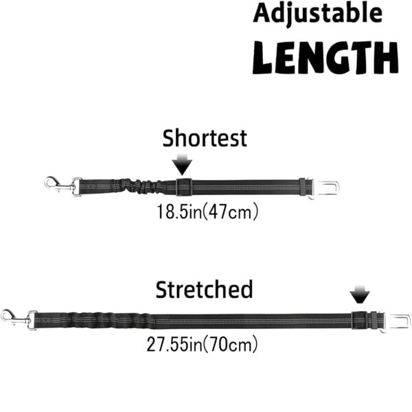 Black Dog Leash - Heavy-Duty Dog Leash with in Length, 17.7in to 27.55in Training Leash Dog Belt with Non-Slip Grip, Ideal Leash for Dogs for Training, Walking, and Outdoor Adventures