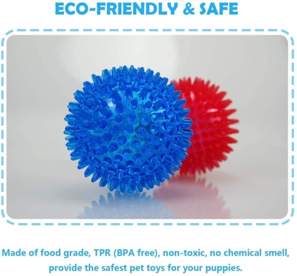 PremiumAV Spike Bouncy & Squeaky TPR Rubber Ball – Durable Dog & Cat Chew Toy for Teeth Cleaning, Interactive Dental Health Toy, Stress Relief and Fetch
