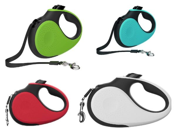 Pets Empire 360° Tangle-Free Retractable Dog Leash | Heavy Duty 16 ft Training Leash for Pets with Anti-Slip Handle | Strong Nylon Tape & One-Handed Brake Pause Lock for Large Dogs - Multicolor