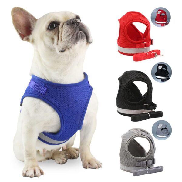 Kuber Industries Dog Chest Harness with Nylon Leash I No Pull, Soft Padded and Breathable Dog Vest I Adjustable, Reflective I Easy Control Dog Chest Belt I (XS, Black)