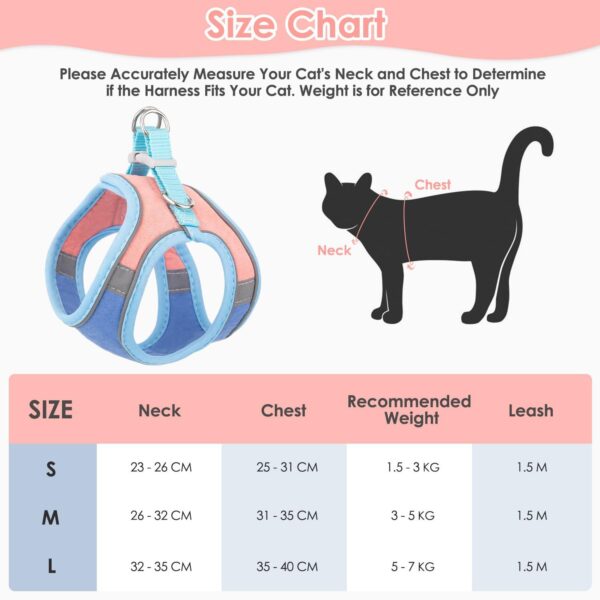 61W3AqIdrwL._SL1500_.jpg Furco Cat Harness Adjustable Comfortfit – Safety Reflective Strip, Lightweight, Breathable, and Secure Harness with Quick-Release Buckle for Maximum Safety and Comfort, for Cats & Small Dogs (L)