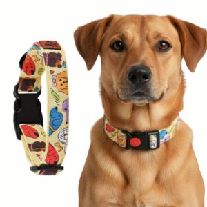 Lana Paws Butter Pups Yellow Skin-Friendly, Fabric Dog Collar Belt, Small, Adult Shih Tzu & Similar,24X1.5 Inch