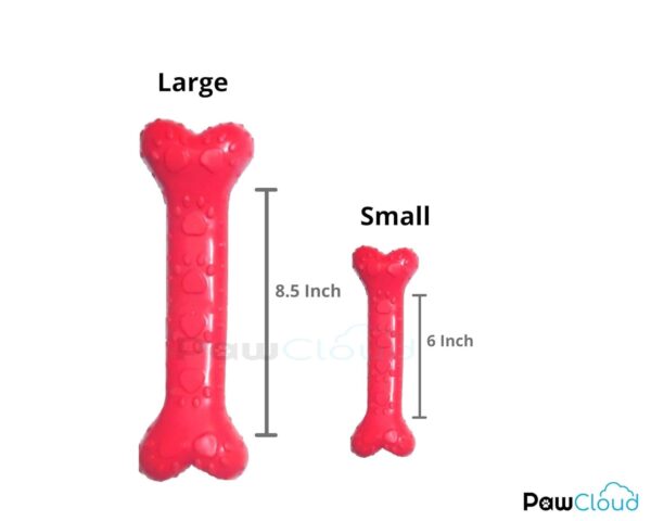 Rubber Chew Dog Bone Toy, Large - 8.5 inch, Color May Vary