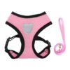 61Xg7cnb1rL._SL1080_.jpg Heart Home Reflective Dog Harness With Adjustable Leash|Breathable Polyester Mesh Fabric With Top carry Handle|Small Size|HAT-818|Comfortable No-Pull Grip|Quick Release Buckles|Stylish Design|Pink