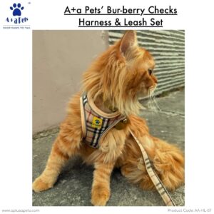 A+a Pets' Bur-Berry Checks Combo of Harness & Leash Set A+a Pets' Bur-Berry Checks Combo of Harness & Leash Set for Dogs and Cats (S)