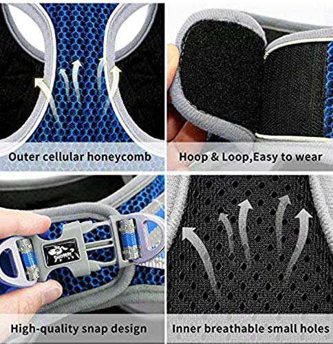 61Y0J7wrZL.jpg KUTKUT Adjustable Dog Harness, No Pull for Small Dog, Reflective, Breathable & Soft Mesh Padded Step-in Vest & Leash Set for Outdoor Walking Escape Proof (Size: XL, Pet Weight 7-10Kg, Chest: 47-53cm)