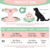 Qpets® Dog Harness Vest, Cute Puppy Pet Harness with Removable Zipper Pouch & Dogs Leash, 4-Way Adjustable Dog Vest Harness Quick Release for Small Dog Cat Harness (S, Neck 32-40cm, Bust 43-51cm)