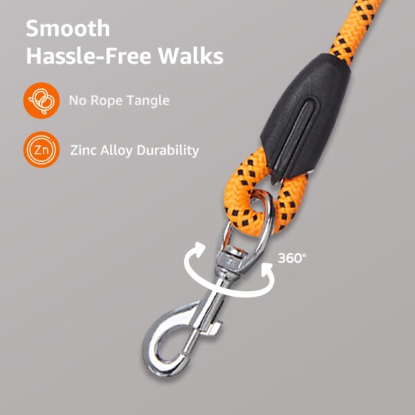 61YjAiJT7VL._SL1500_.jpg amazon basics, Heavy Duty Reflective Dog Leash 4ft /122 cm Long Nylon Rope Leash with Anti-Slip Padded Handle for Medium & Large Dogs Durable Training Leash |12 mm Thickness | Pink