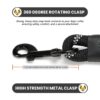61YvA7mW-uL._SL1500_.jpg Furco Dog Leash Dog Belt Heavy Duty Nylon | Anti Slip Padded Handle Long Dog Leash Highly Reflective Leash for Dogs Rope for Medium & Large Dogs 12 mm Thickness (Black, 6.5 Feet Long)