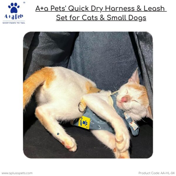 A+a Pets' Cat, Puppy and Small Dog Harness and Leash Set(Combo) - Quick Dry | Escape-Friendly | Comfortable Fit (Green Flora Print, L)