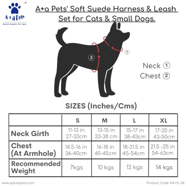 61Z7QgNh3XL._SL1024_.jpg A+a Pets' Suede Harness & Leash Set for Cats, Small Dogs | Escape Proof | Night Safety Reflective Strips | 2 Leash Points (XL, Military Green)