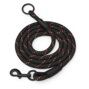Zigly Lifestyle Reflective Rope Dog Leash – XS (9mm) - Zigly Lifestyle Reflective Rope Dog Leash – XS (9mm) - Black | Durable Training Rope Leash for Puppies & Toy Breeds | Lightweight, Comfortable Grip Strong Leash for Daily Walks