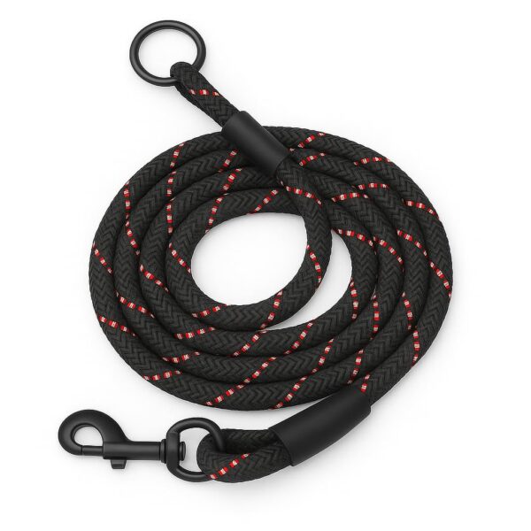 Zigly Lifestyle Reflective Rope Dog Leash – XS (9mm) - Black | Durable Training Rope Leash for Puppies & Toy Breeds | Lightweight, Comfortable Grip Strong Leash for Daily Walks