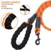 HANK Dog Long Leash | 3M Reflective Leash for Medium, Large Dogs | Metal Hook | Soft Comfortable Handle | Shockproof | Dog Rope (15 Feet Long - Neon Orange)