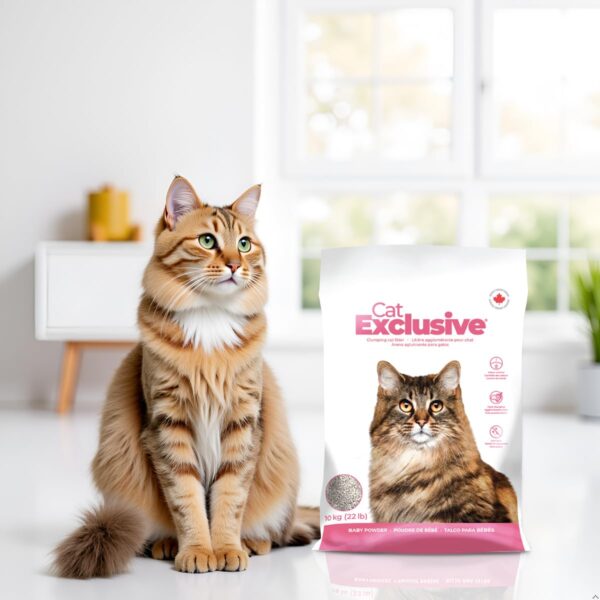 Clumping Cat Litter – Baby Powder Scent, Scoopable, Low Dust, Hard Clumps – All Breed Cats, Long-Lasting Odor Control, Easy to Clean (10 kg, Pack)