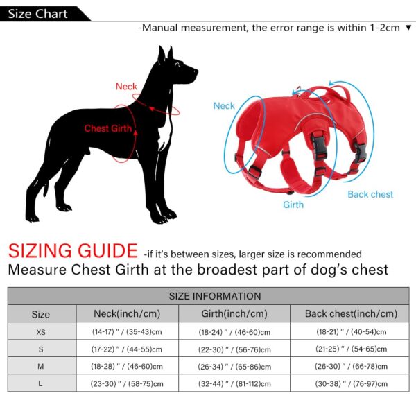 Outdoor Sports Harness for Dog Safety | Adjustable Pet Vest with Easy Control Handle for Outdoor Adventures Red
