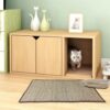 Mats Avenue Cat Litter Box and Tray Mat Natural Sisal Hand Made Beige Color with Wool Yarn End Finishing (45x75 CM)
