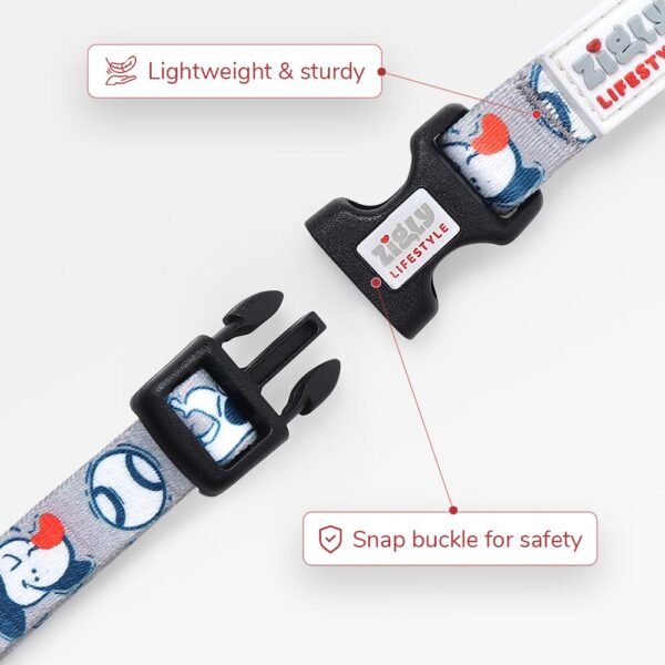 Zigly Lifestyle Doodle Dog Collar-Large - Grey-Adjustable & Durable Collar for Large Dogs | Stylish Pet Collar for Daily Use | Collars for Dogs