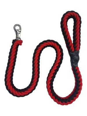 PETLICIOUS & MORE Heavy Duty Dog Tough Nylon Braided Dog PETLICIOUS & MORE Heavy Duty Dog Tough Nylon Braided Dog Leash For Medium Dogs Maxi Dogs & Large Dogs (Red & Black),60 cm
