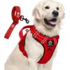 Premium Reflective Dog Vest Harness| Soft Breathable| Padded Handle| Adjustable Straps & Dual Lock Buckle| No-Choke Design with Free Leash-22mm Chest 28-37inch All Giant Breeds 35-60Kg