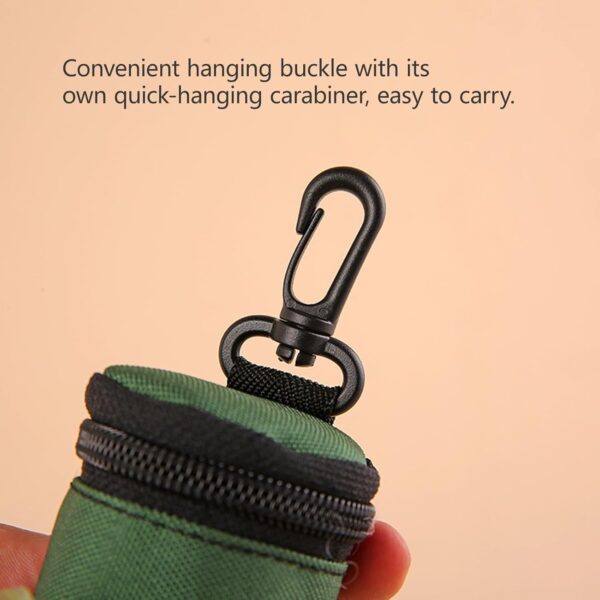 Side Opening for Easy Extraction Dog Poop Bag Dispenser Easy to Carry with Hook and Loop Closure Dog Poop Bag Holder Smooth Zipper Closure(Green)