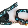 PSK PET MART Dog Collar and Leash Set Puppy Printed, Adjustable Nylon Collar with Leash for Cat and Small Dogs, Quick Release and Breathable Collar Set for Puppies, Dog & Cat 10 MM (Black)
