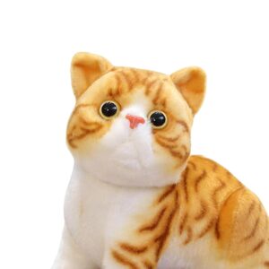 TOYZEELAND Shiva Cat Soft Toy for Kids Make Sound Like Real cat - Plushie for Girls & Boys Cat Plush Toy � Realistic Stuffed Animal 3D Cat Plush for Kids & Adults (Orange White) (Orange and White)