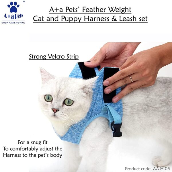 A+a Pets' Feather Weight Cat and Dog Harness & Leash Set – Escape Proof, Adjustable, No Pull, Soft Padded Vest for Persian Cats, Kittens, Small Dogs (Green, L)