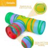 Foodie Puppies 3 Way Rainbow Cat Tunnel Toy - Foldable Interactive Pet Play Tunnel with Hanging Ball for Cats, Kittens, Rabbits, and Guinea Pigs | Indoor/Outdoor Puzzle Exercising Hiding Training Toy