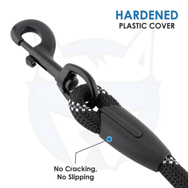 61ccNNPHfEL._SL1500_.jpg HANK Dog Leash | 3M Reflective Leash for Dogs | Heavy Duty Dog Rope for Small to Large Dogs | Comfortable Padded Handle 5 Feet (Black + New Version, Small - Suitable Upto (0-18KG))