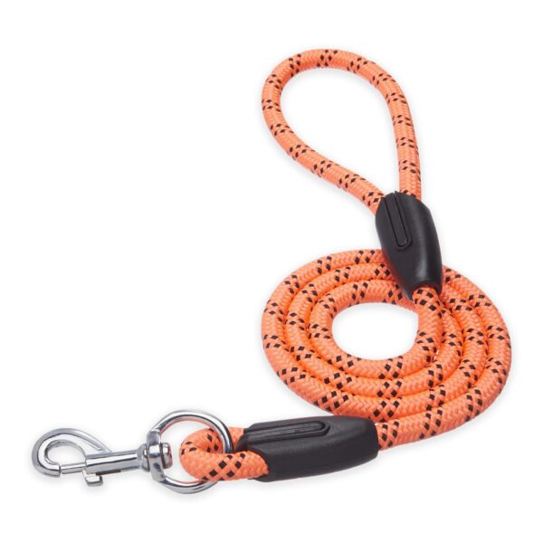 amazon basics, Heavy Duty Reflective Dog Leash 4ft /122 cm amazon basics, Heavy Duty Reflective Dog Leash 4ft /122 cm Long Nylon Rope Leash with Anti-Slip Padded Handle for Medium & Large Dogs Durable Training Leash | 12 mm Thicknes | Orange
