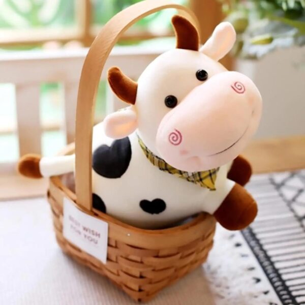 SCOOBA Super Soft 30cm Small White Color Cow Soft Toy - Polyfill Washable Cuddly Soft Plush Toy - Helps to Learn Role Play
