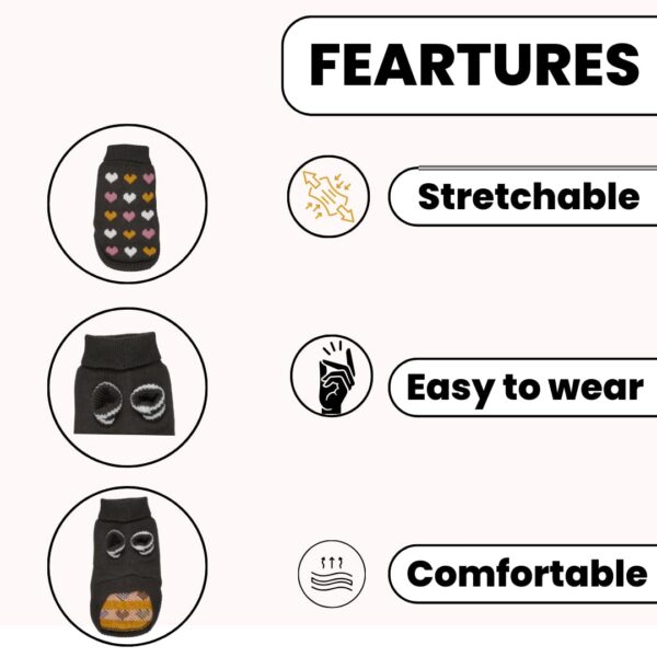 61doDtsmoL._SL1080_.jpg Lulala Turtleneck Dog Sweater - Winter Coat Apparel Classic Cable Knit Clothes with Leash Hole for Cold Weather, Ideal Gift for Pet in New Year (Black, 8 Inch)