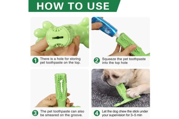 61eWH9TrQwL._SL1200_.jpg RvPaws Dog Toothbrush, Interactive Dog Chew Toy, Dog Brushing Stick, Chew Toy for Teeth Cleaning, Pet Molar Tooth Cleaning Brush Bone Stick, Dogs Oral Health and Dental Care - Color As Available