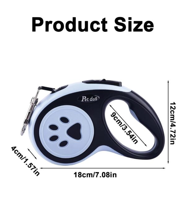 Dog Leash, Pet Products, Dog Chain, Pet Retractable Dog Leash, Anti-Slip Handle One Button Lock & Release, Cat & Dog Rope - Small, Medium, Large (Blue, 5m)