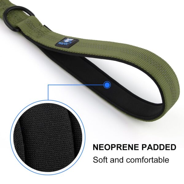 61fn4sTSbiL._SL1000_.jpg Hank Military Dog Leash | Heavy Duty Metal Hook | 3M Reflective | Stretchable Large Rope | Soft Double Handle | Suitable for Training, Walking, Adventure (Army Green 6 Feet)