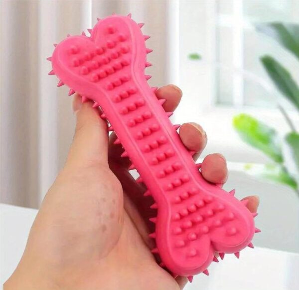 61gAz2K7L7L._SL1500_.jpg PremiumAV Durable Dog Chew Toy – TPR Rubber Barbed Bone for Aggressive Chewers, Indestructible Teeth Cleaning Toy, Interactive Chew & Fetch for Strong Jaws and Dental Health
