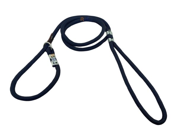 RvPaws Dog Training Leash Slip Leash, Adjustable Length, Strong & Durable Training Show Leash,Soft Nylon Rope I Leather Adjustable, Length 5 Feet X 1 CM - Pack of 1 (Multicolor)