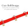 Dog Collar Belt and Leash Set for Large Dogs, Dog Stylish Nylon Leash Belts with Bell - Labrador, Golden Retriever, Pitbull, German Shepherd, Husky, Doberman (Large, Red)