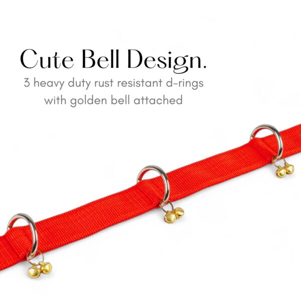 Dog Collar Belt and Leash Set for Large Dogs, Dog Stylish Nylon Leash Belts with Bell - Labrador, Golden Retriever, Pitbull, German Shepherd, Husky, Doberman (Large, Red)