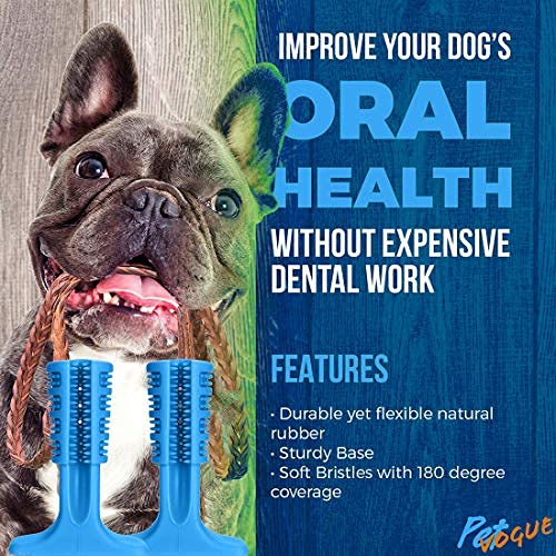 61hSqDUVD0L.jpg PSK PET MART Dog Toothbrush Stick Bristly Brushing Stick Dog Teeth Cleaning Treats Chew Toys Bite Resistant Puppy (TPR) Natural Rubber (Pack of 1)