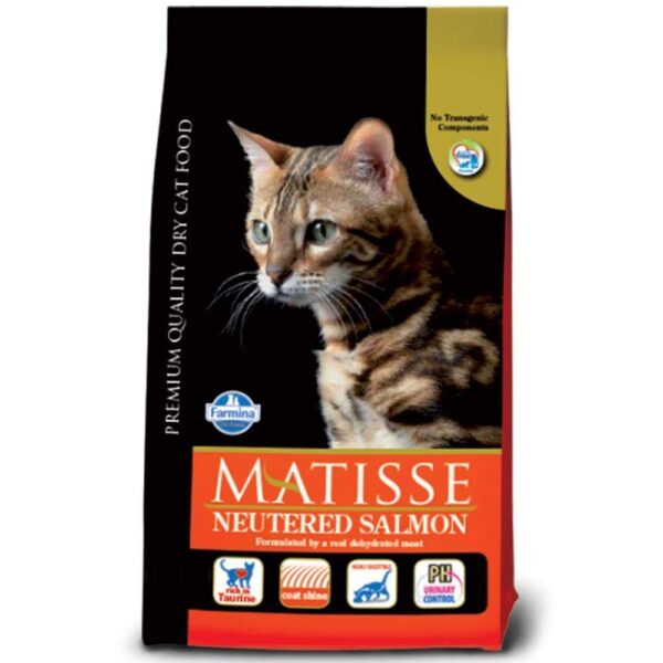 FARMINA PET FOODS Matisse Premium Salmon Dry Cat Food For FARMINA PET FOODS Matisse Premium Salmon Dry Cat Food For Neutered For Adult Cats - 1.5 Kg Each - Pack Of 2