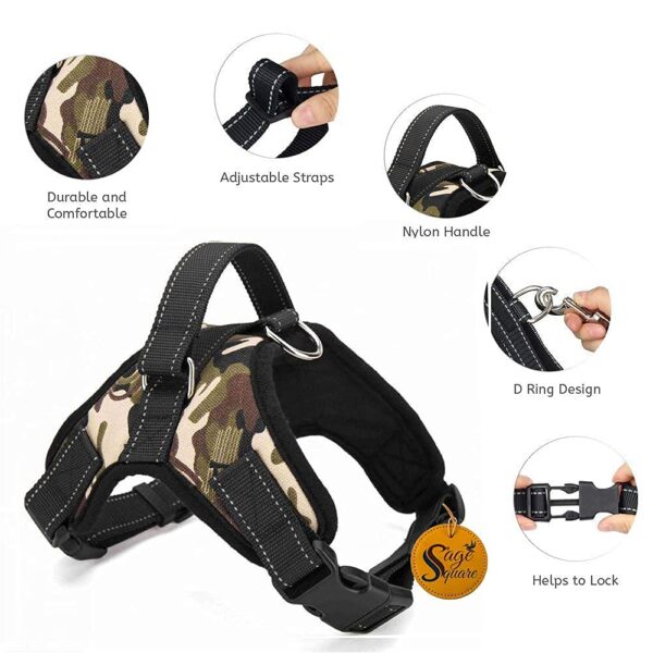 Sage Square Adjustable Cushion Padded Dog Sport Harness with Lifting Handle & Extra Comfort. (Extra Large)