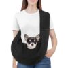 Small Dog Sling Carrier, Reversible Hands Free Dog Sling Carriers for Small Dogs and Cats, Puppy Slings Carrier with Safety Harness, Puppy Essentials, Black