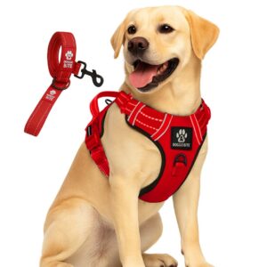 Premium Reflective Dog Vest Harness| Soft Breathable| Padded Handle| Adjustable Premium Reflective Dog Vest Harness| Soft Breathable| Padded Handle| Adjustable Straps & Luxury Buckle| No-Choke Design with Free Leash-26mm Chest (28-35inch) All Medium Breeds 14-22 Kg