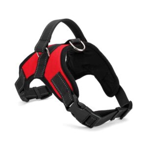 PSK PET MART Dog Harness Adjustable Vest Chest Belts (54-70Cm PSK PET MART Dog Harness Adjustable Vest Chest Belts (54-70Cm Neck,63-84Cm Girth) Dog Standard Harness (Large, Red) and Dog Leash 15mm(Color May Vary)