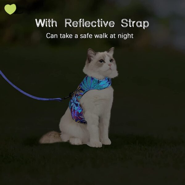KUTKUT Cat Harness and Leash Set for Walking - Soft Mesh Adjustable Vest With Reflective Strap, Comfort Fit for Pet Kitten Puppy (Size: M, Chest: 28cm - 32cm)