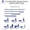 61jv0D0129L._SL1500_.jpg A+a Pets’ Multi-Function Cotton Leash to Walk 2 Dogs | Long, Short, Hands Free, Traffic, Running, Walking | Adjustable, Soft Comfortable (Pink & Purple)